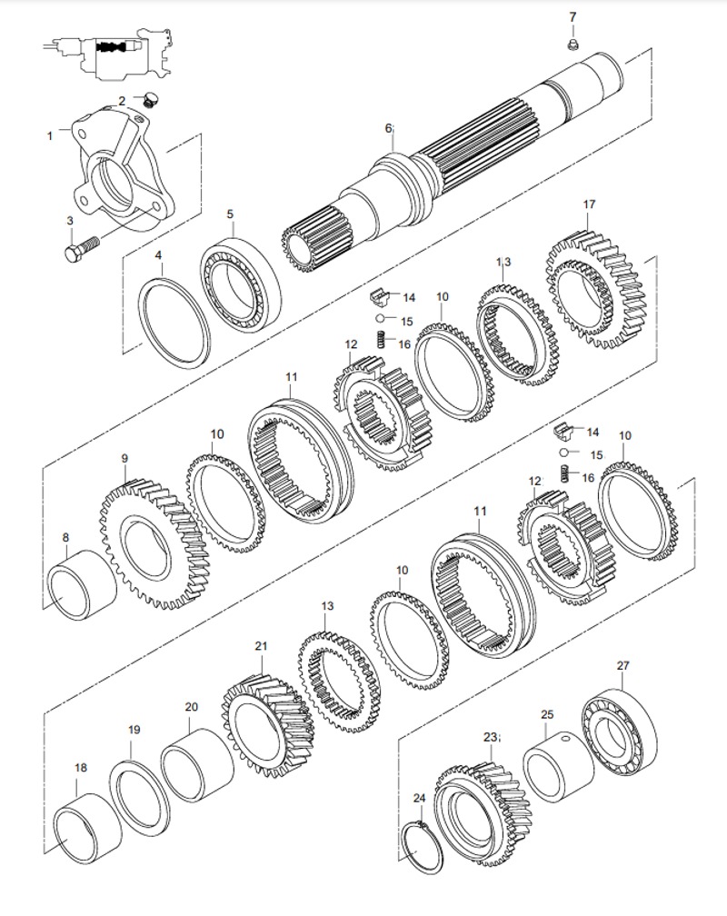 Valtra C130 Main shaft parts